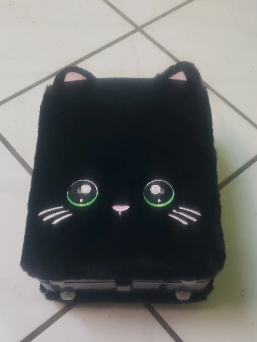 Like new black plush Cat NA NA NA hardcase backpack, no dolls